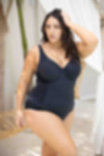 Underwire Swimsuit Plus Size Artesands Swimwear Aria Giotto D / DD Cup Underwire black one piece swimsuit tummy control